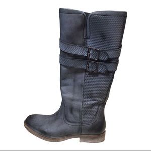 Roan Grey Genuine Tall Leather Date Boot Size 9